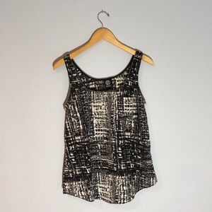 Bobeau Black and White Blouse - petite small